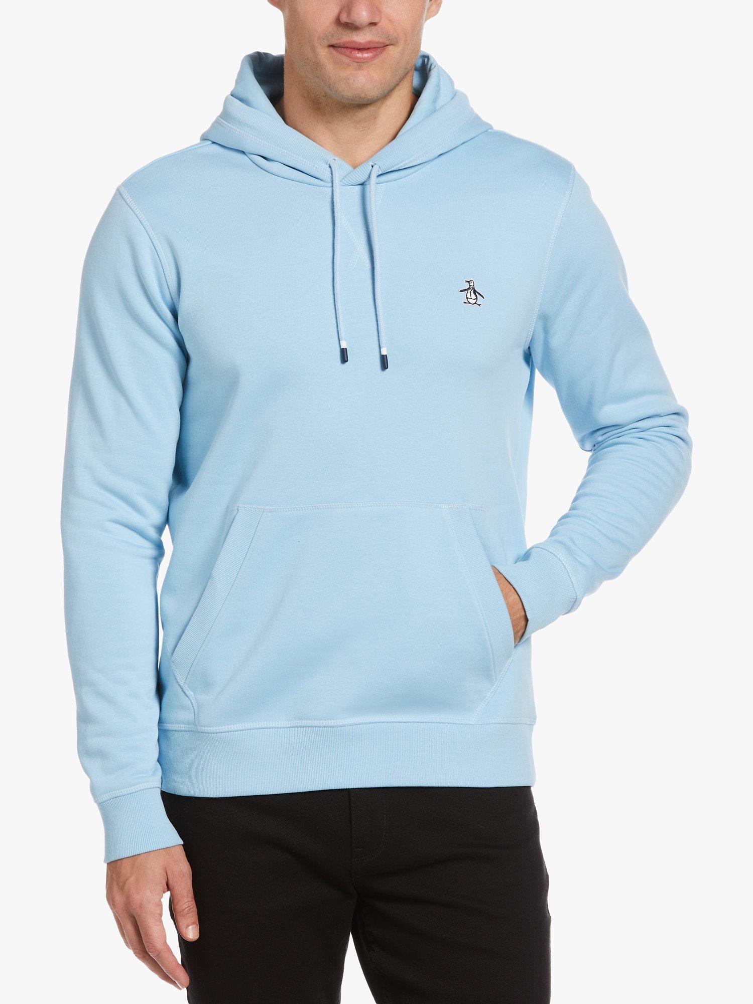 Original Penguin Sticker Pete Organic Cotton Blend Hoodie, 496 Cerulean