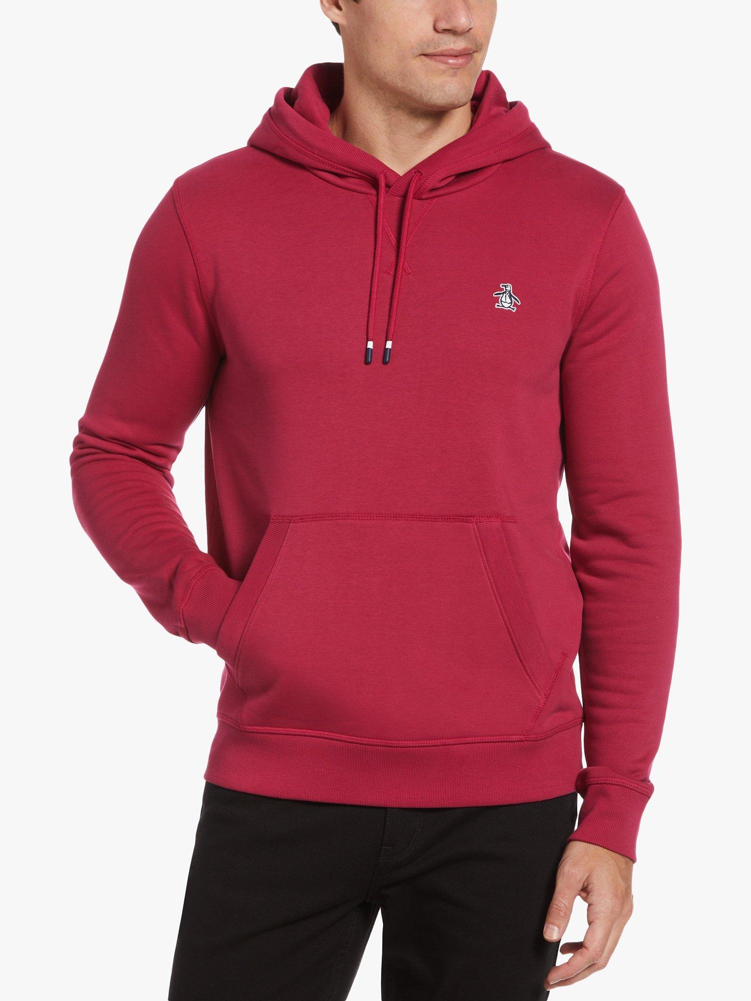 Original Penguin Sticker Pete Organic Cotton Blend Hoodie, 616 Sangria