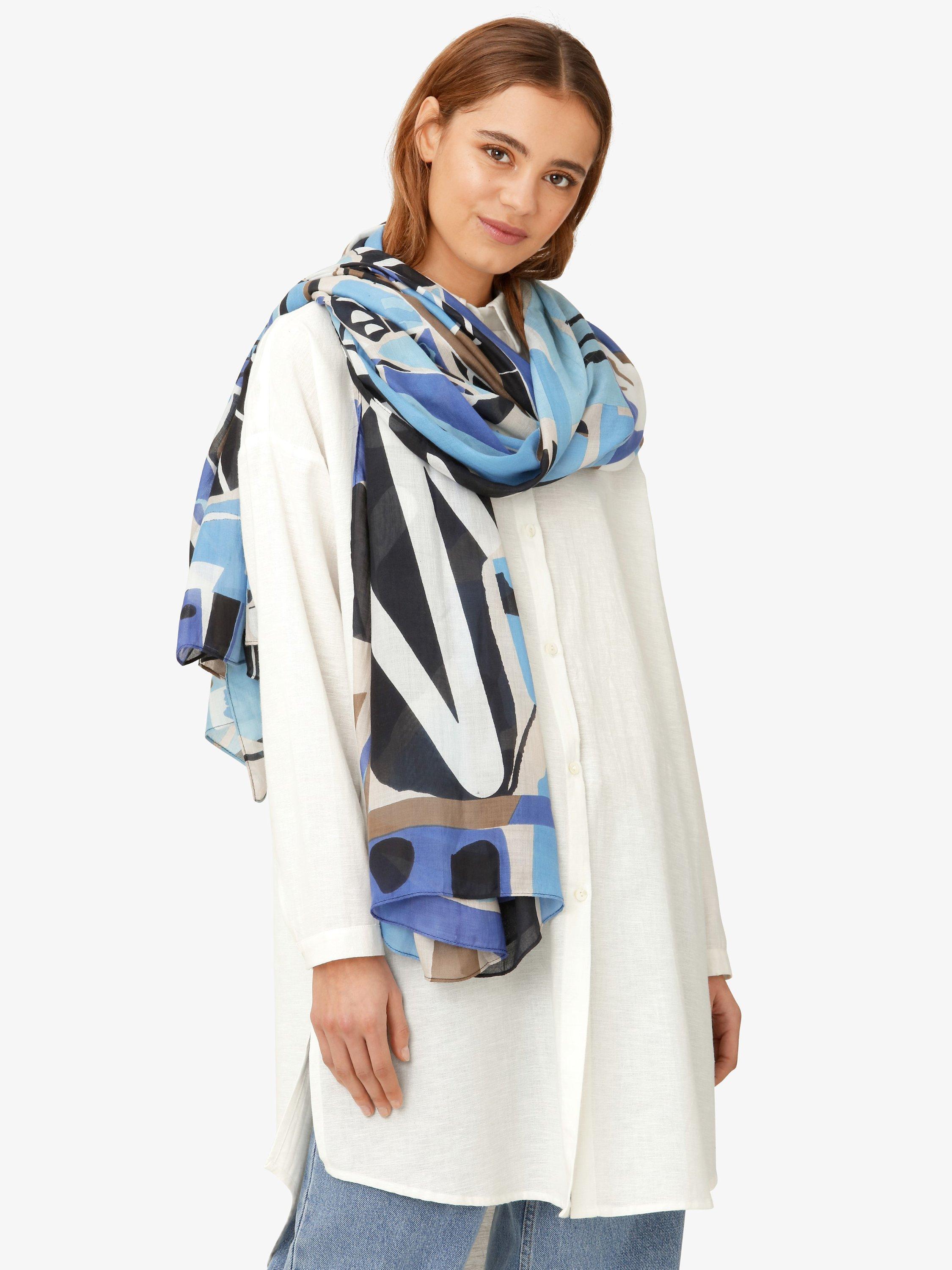 Unmade Copenhagen Margo Muse Scarf, Print White/Blue