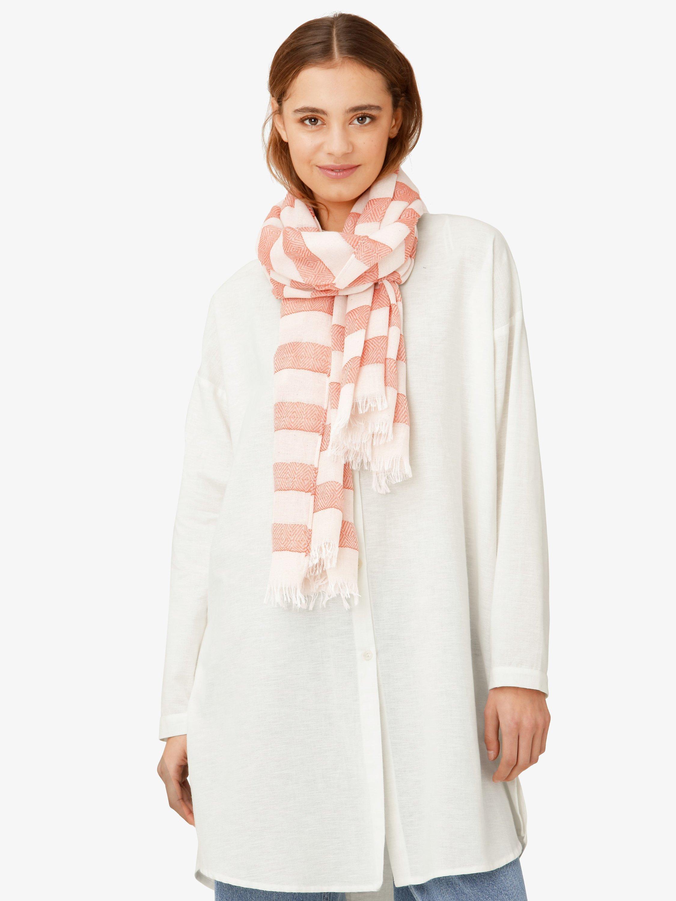 Unmade Copenhagen Tezza Stripe Scarf, Art White/Red, One Size