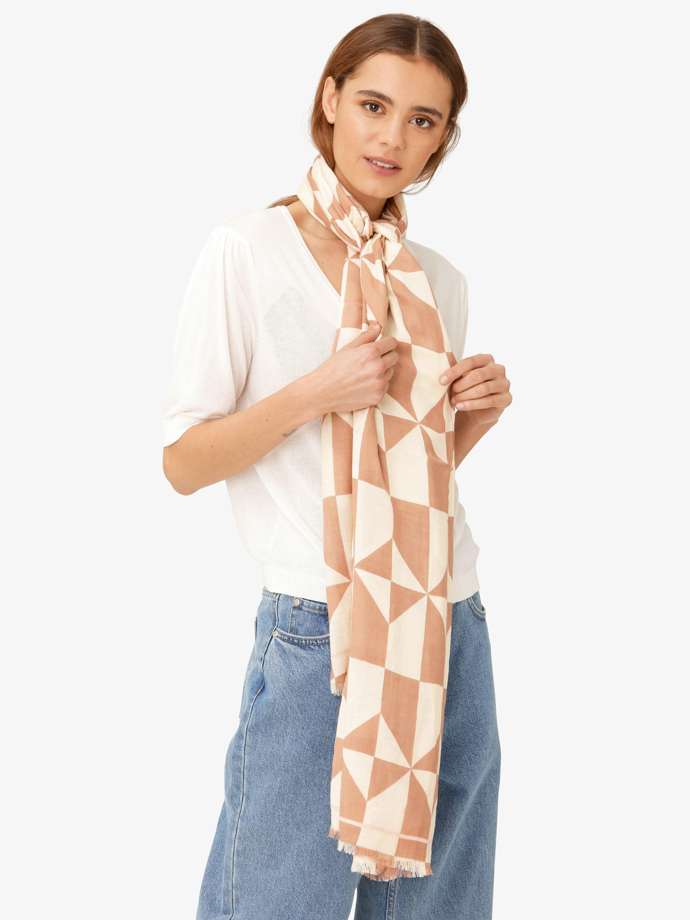 Unmade Copenhagen Tonia Check Scarf, Print Rose/White