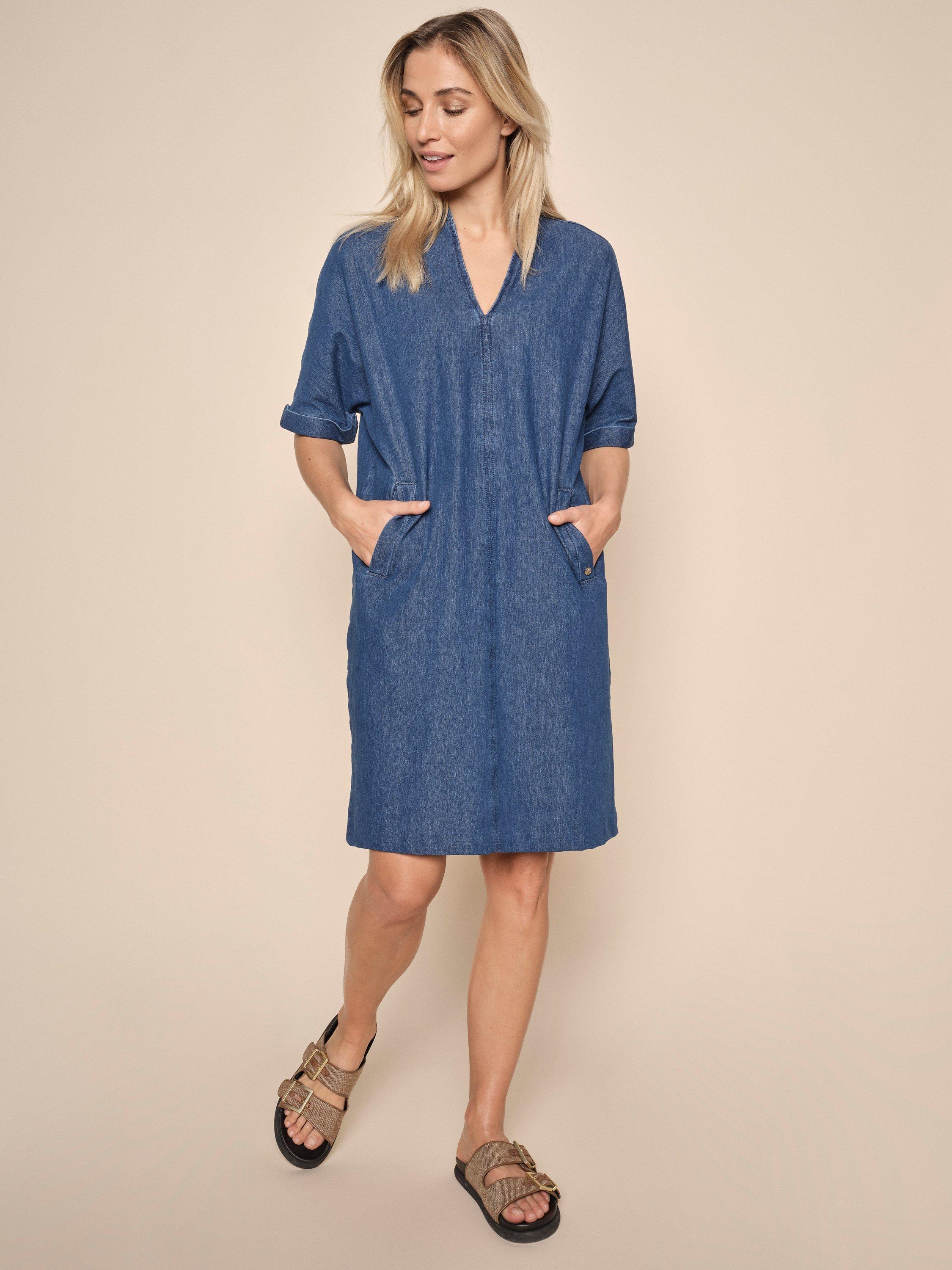 MOS MOSH Ashla Denim Stretch Dress, Blue