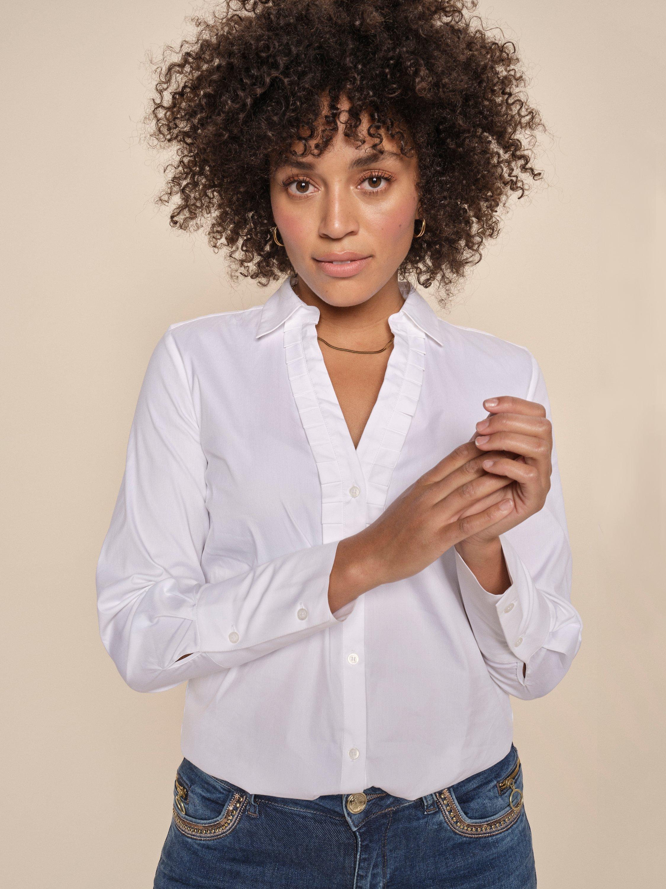 MOS MOSH Sybel Fitted Stretch Shirt, White
