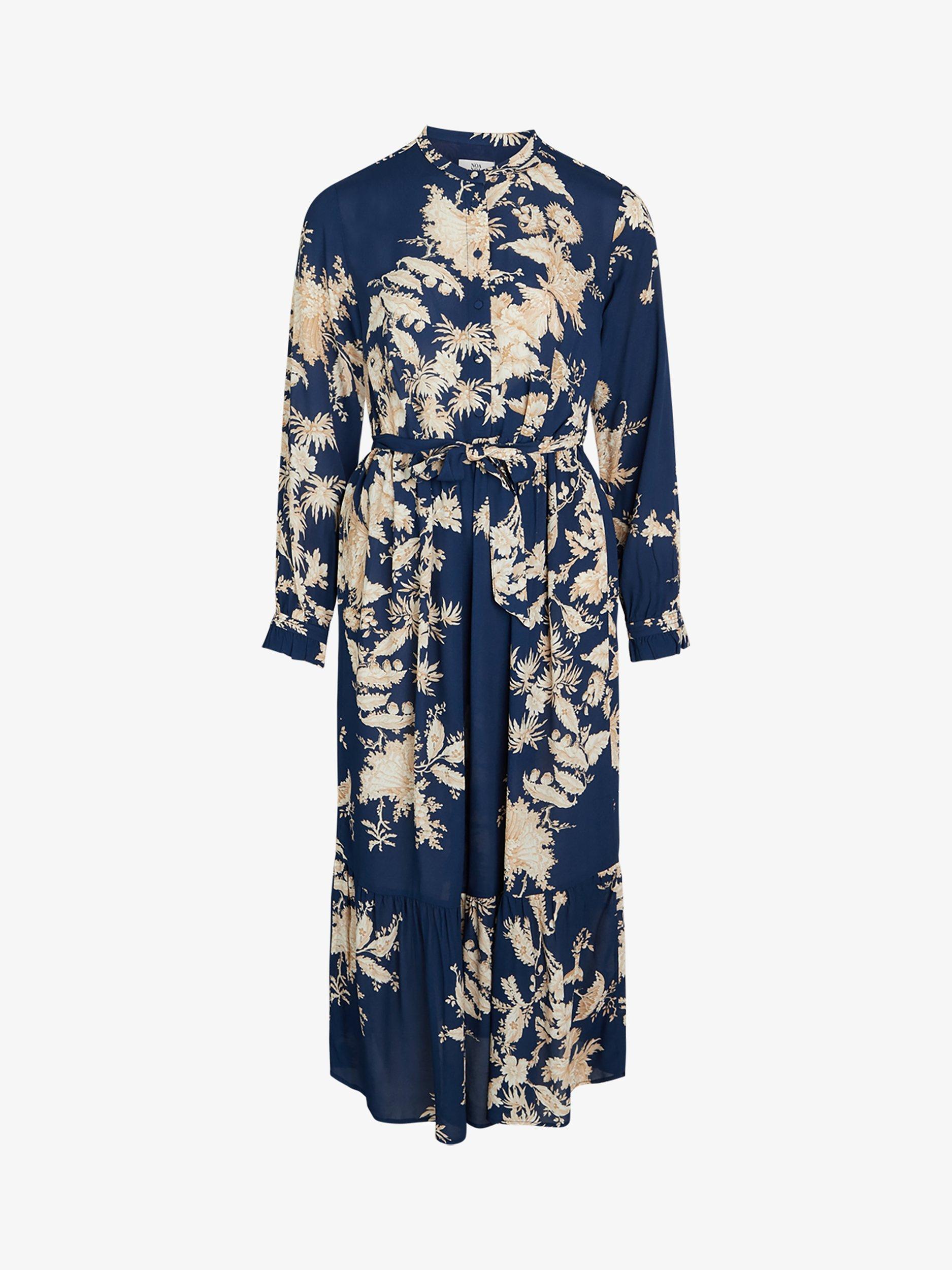 Product image 4 of 7, which shows Noa Noa Philippa Floral Shirt Dress, Blue/Beige, 6