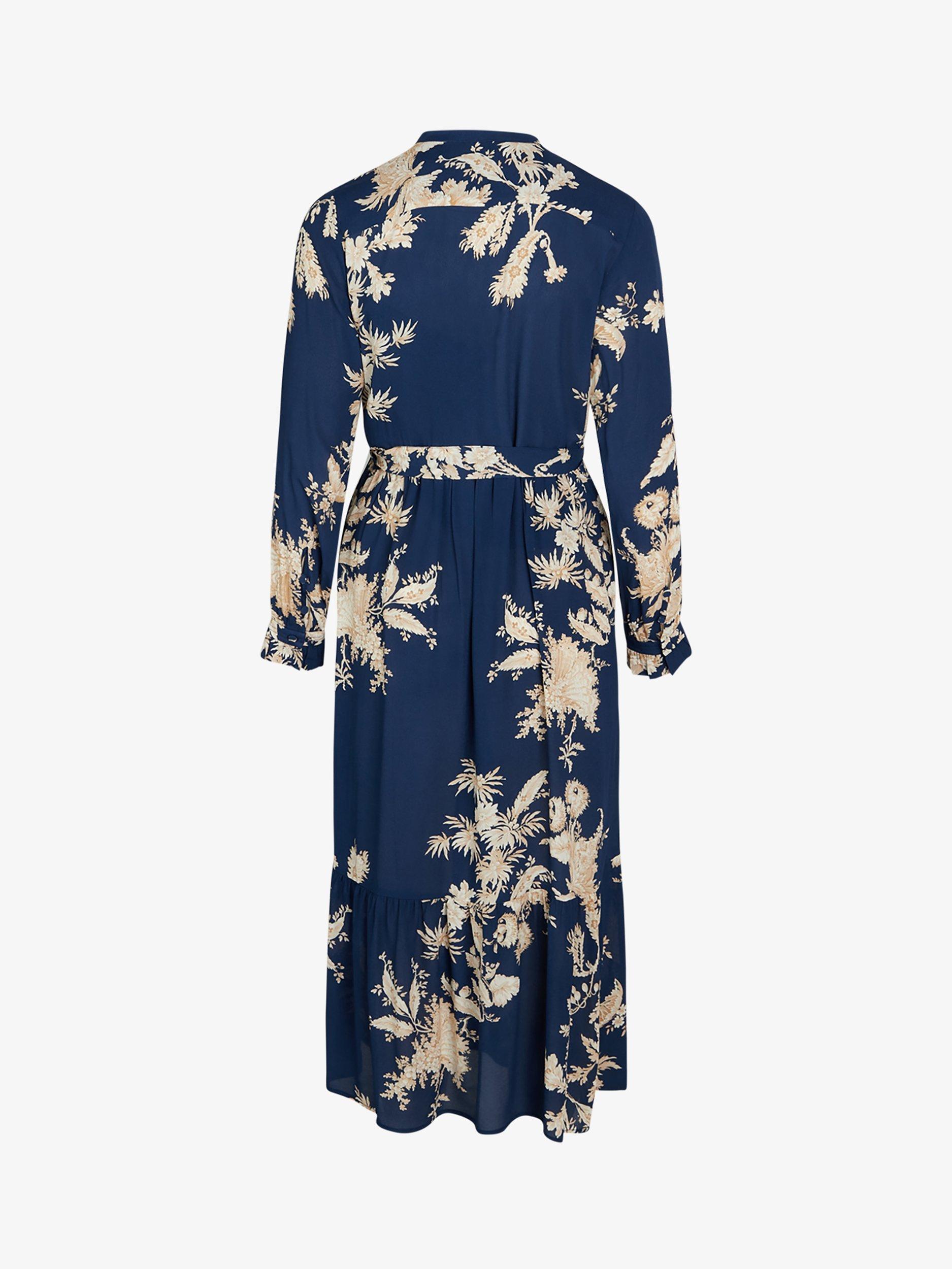 Product image 5 of 7, which shows Noa Noa Philippa Floral Shirt Dress, Blue/Beige, 6