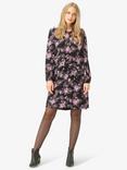 Noa Noa Liva Floral Print Mini Dress, Print Black/Purple