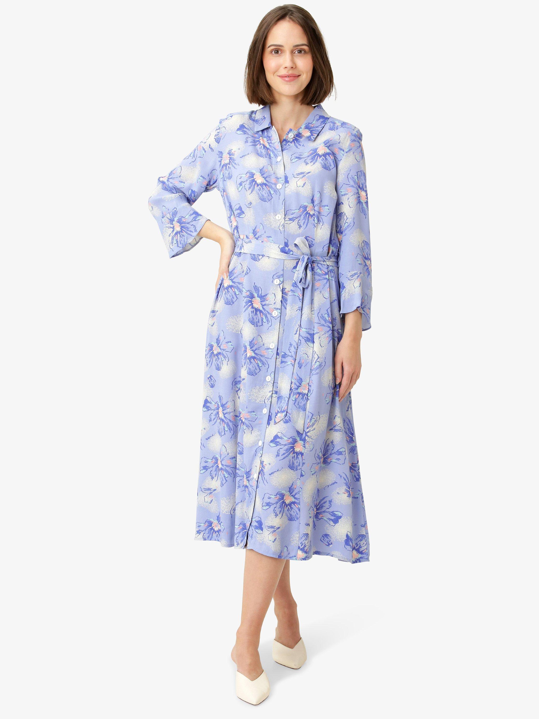 Product image 1 of 5, which shows Noa Noa Liva Floral Print Midi Dress, Blue/Rose, 6