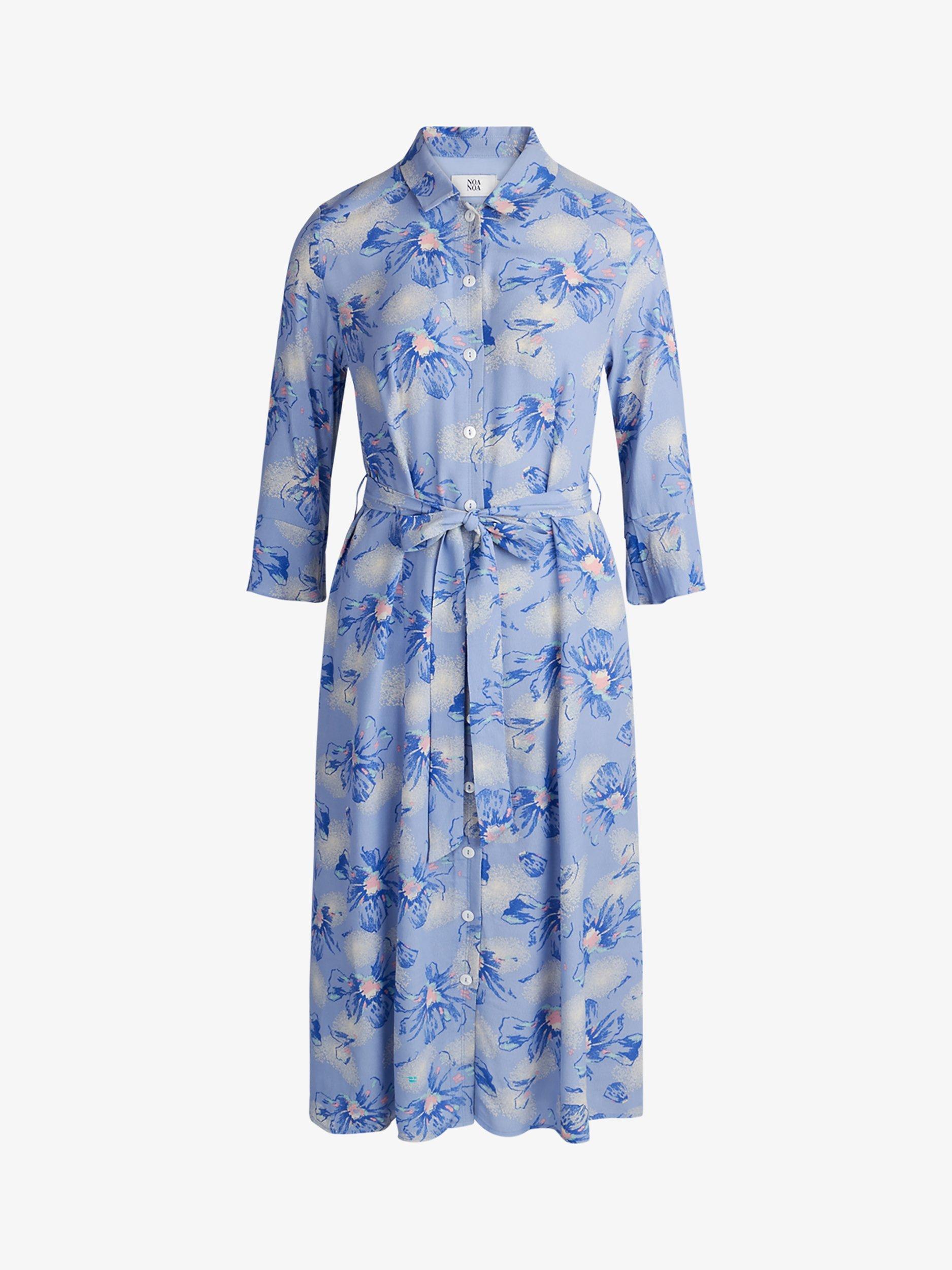 Product image 4 of 5, which shows Noa Noa Liva Floral Print Midi Dress, Blue/Rose, 6