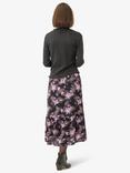 Noa Noa Liva Floral Print Midi Skirt, Black/Purple