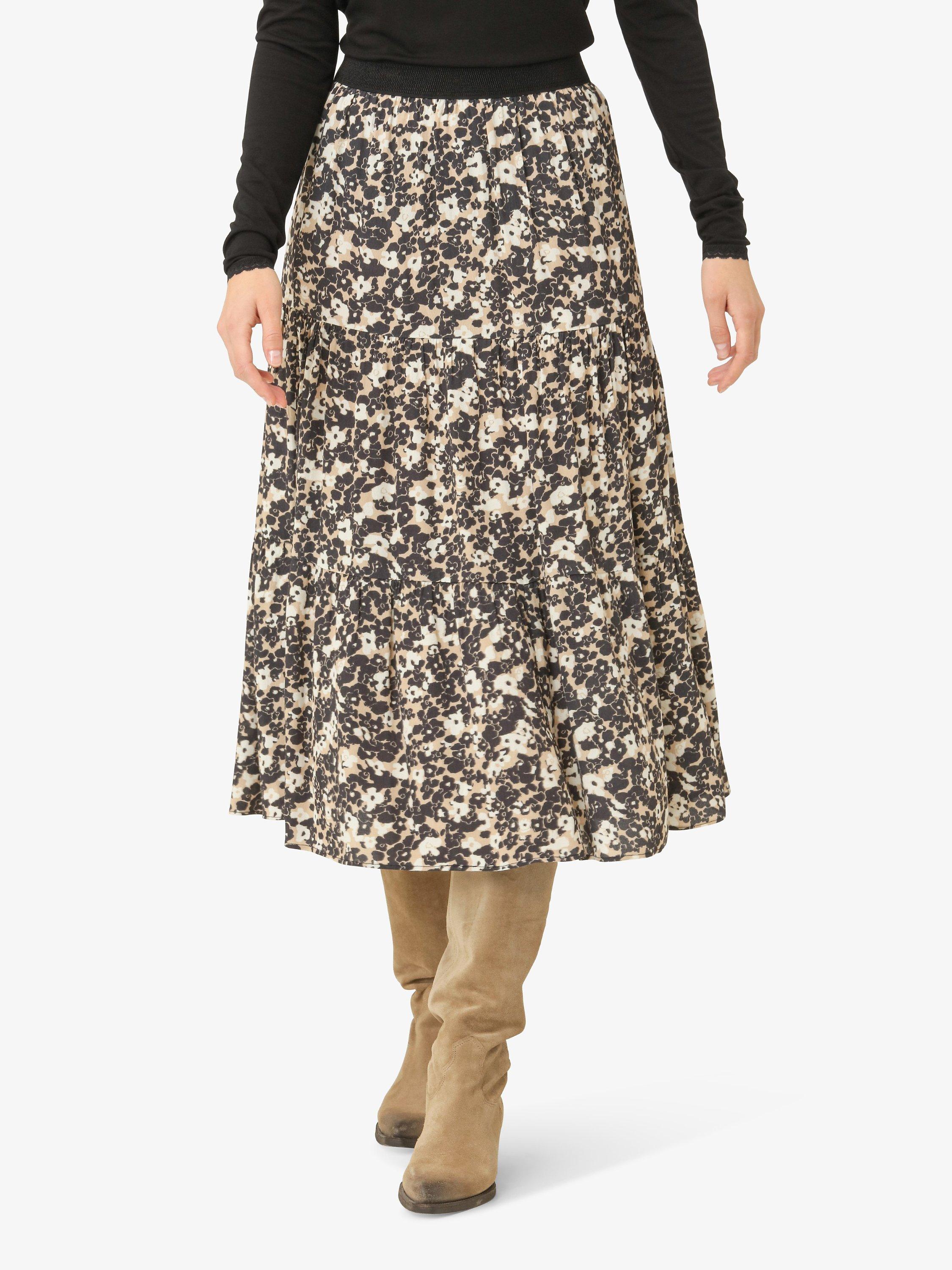 Noa Noa Bella Floral Tiered Skirt, Black/White
