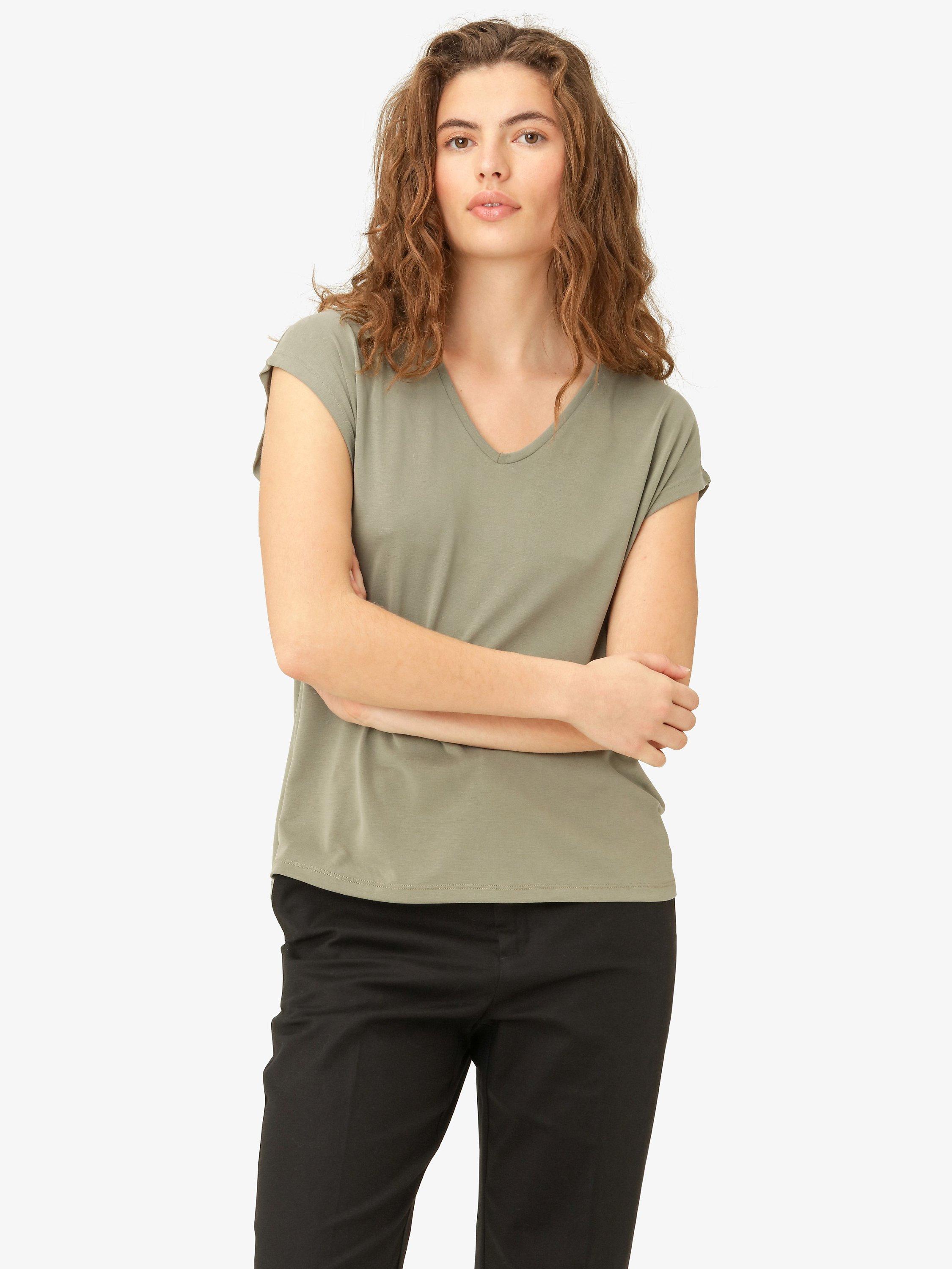 Noa Noa Anabel Plain V-Neck T-Shirt, Shadow