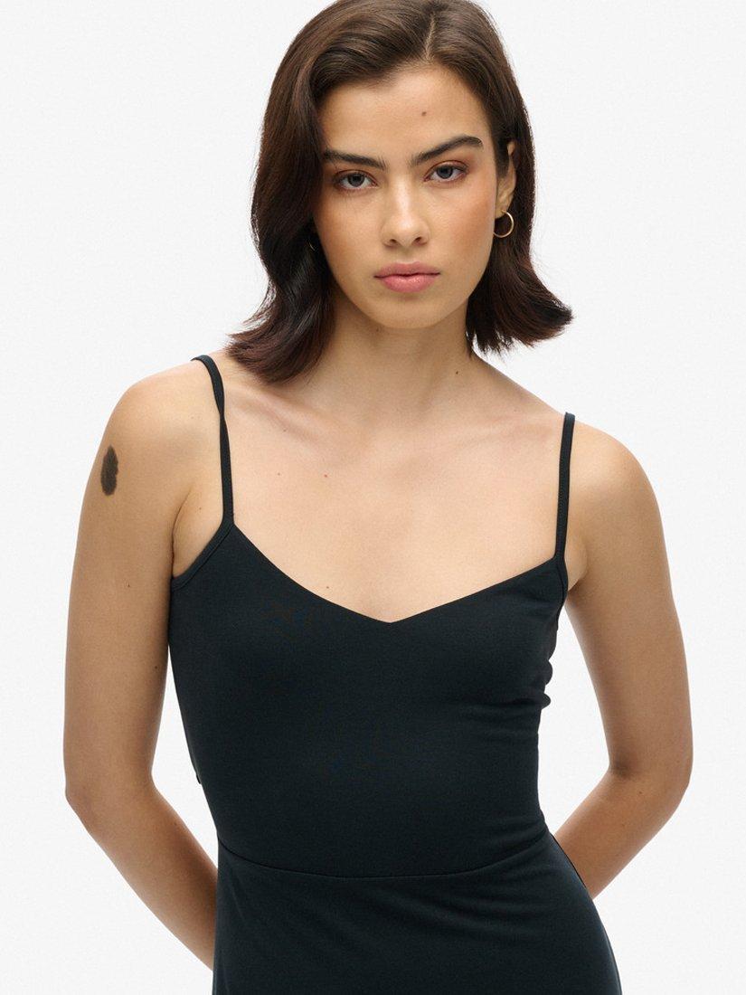 Product image 6 of 7, which shows Superdry Jersey Open Back Dress, Black, 6