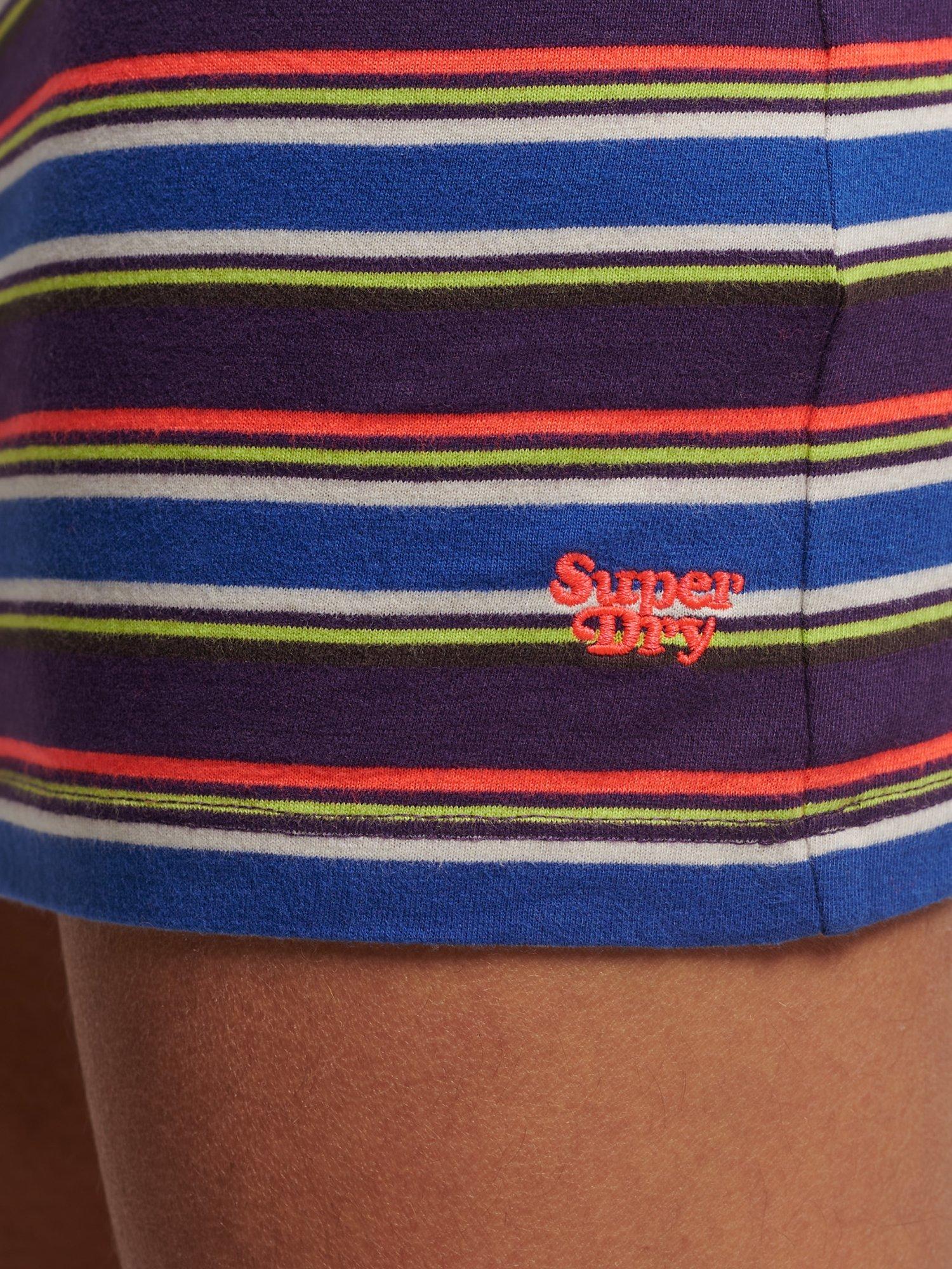 Product image 3 of 5, which shows Superdry Vintage Stripe Racer Dress, Choco Brown Stripe, 6