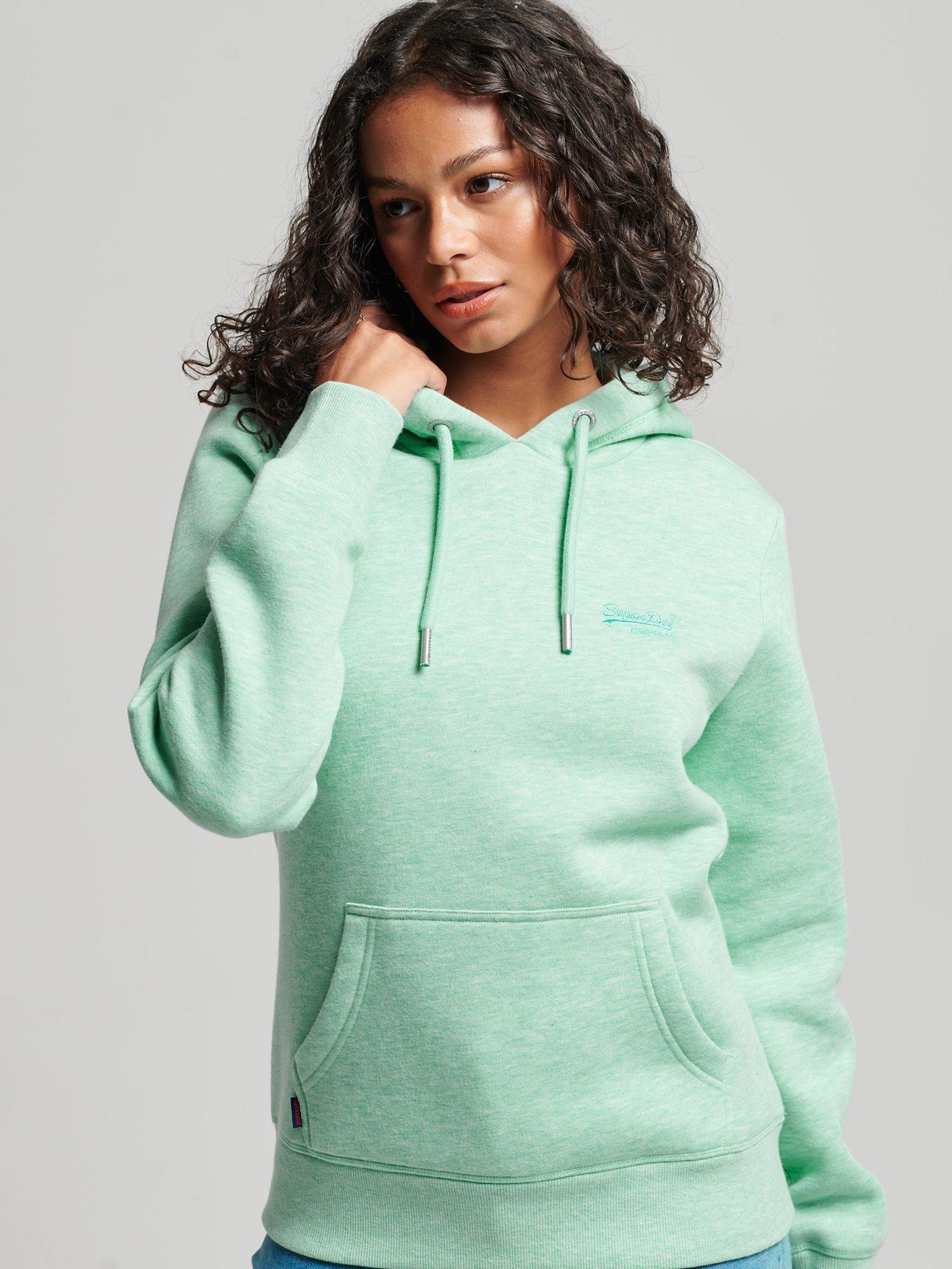 Superdry Vintage Logo Embroidered Hoodie, Minted Marl