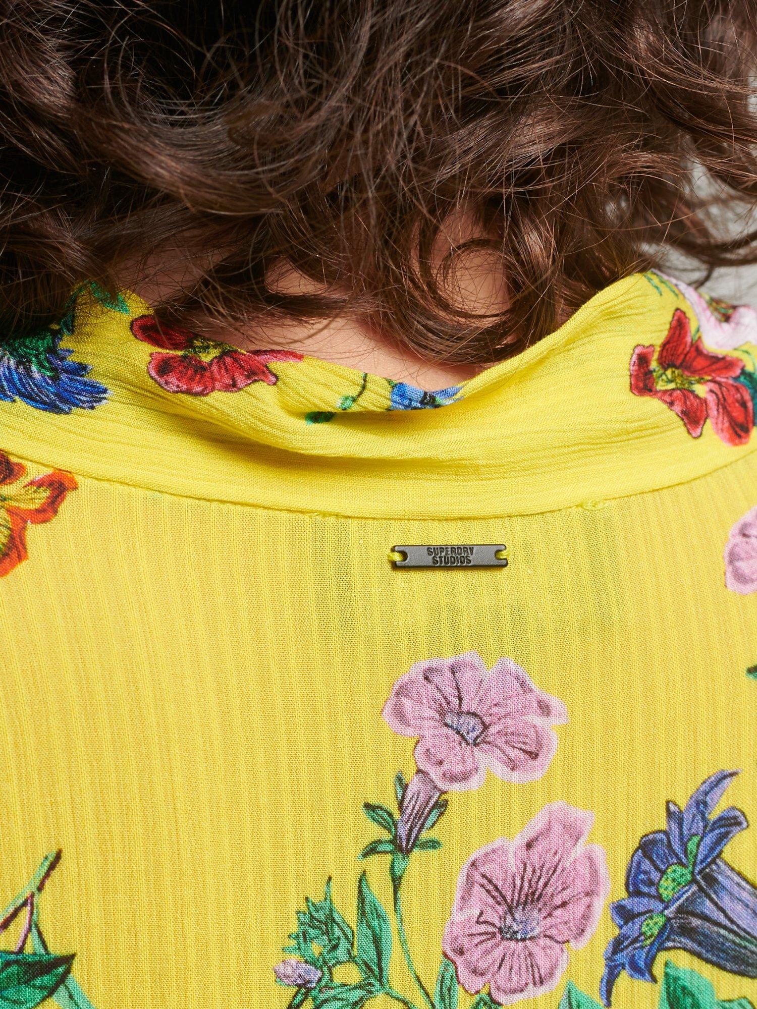 Product image 4 of 6, which shows Superdry Studios Floral Dress, Floral Yellow, 6