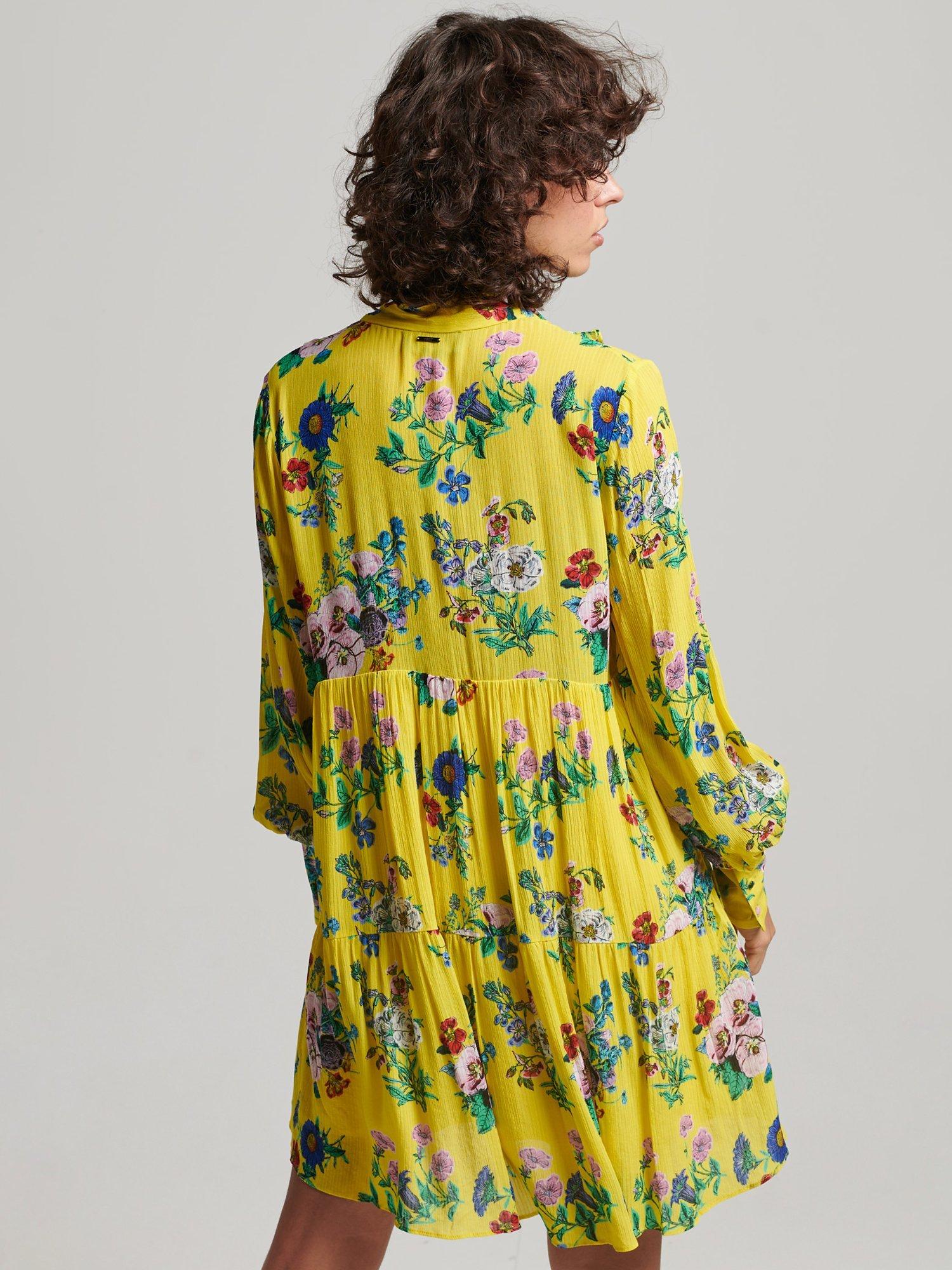 Product image 5 of 6, which shows Superdry Studios Floral Dress, Floral Yellow, 6