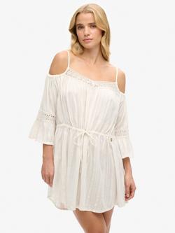 Superdry Cold Shoulder Mini Dress, Off White, Off White