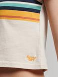 Superdry Vintage Stripe Crop T-Shirt, Oatmeal/Orange