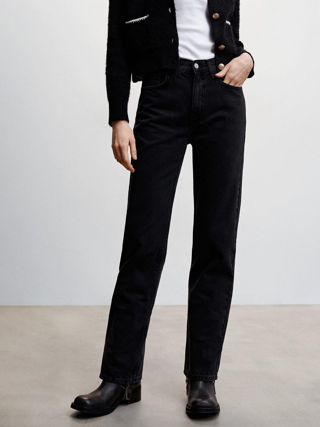 Mango Mid-Rise Straight Leg Jeans