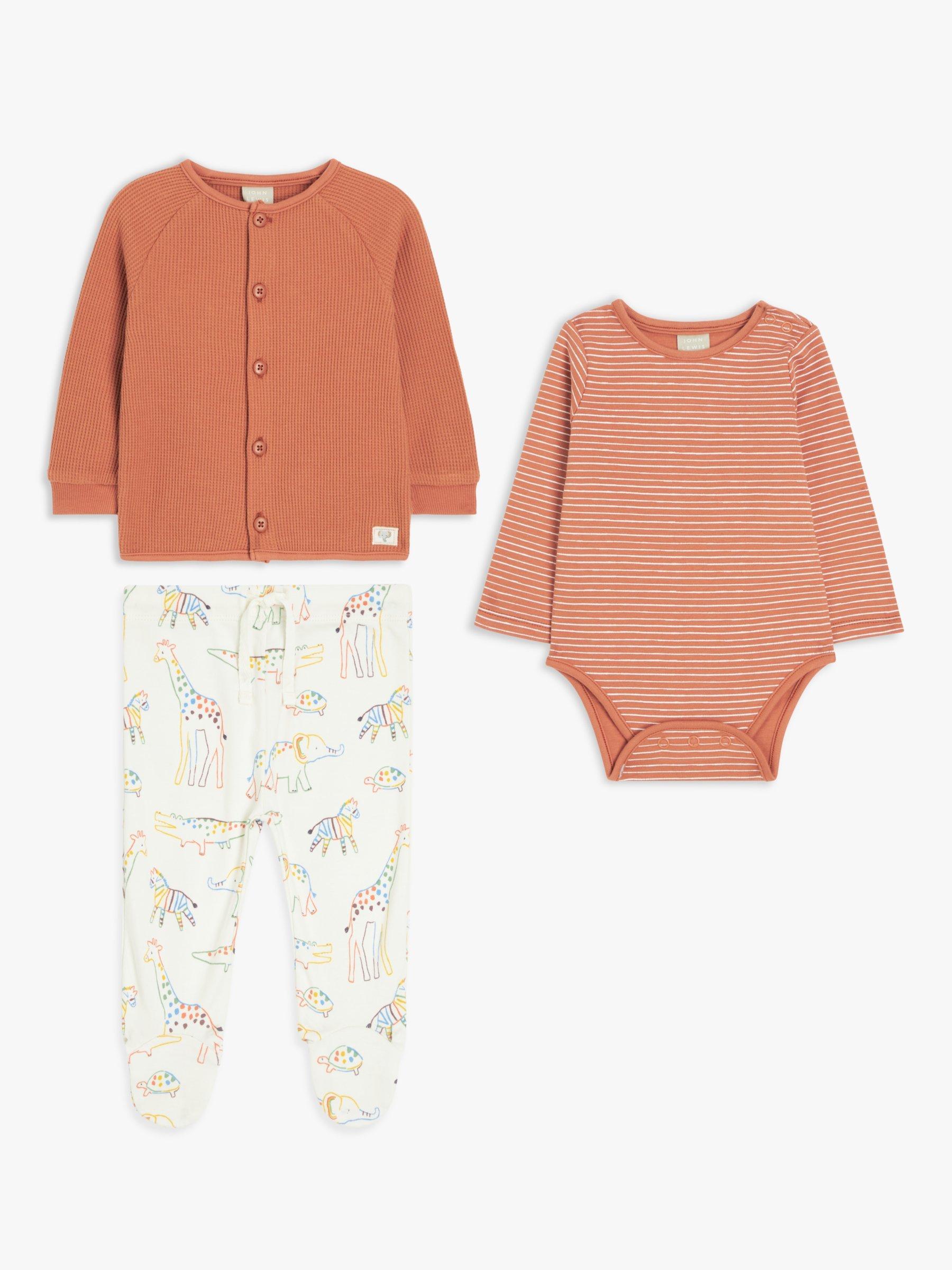John Lewis Baby Cardigan, Bodysuit & Leggings Set, Multi