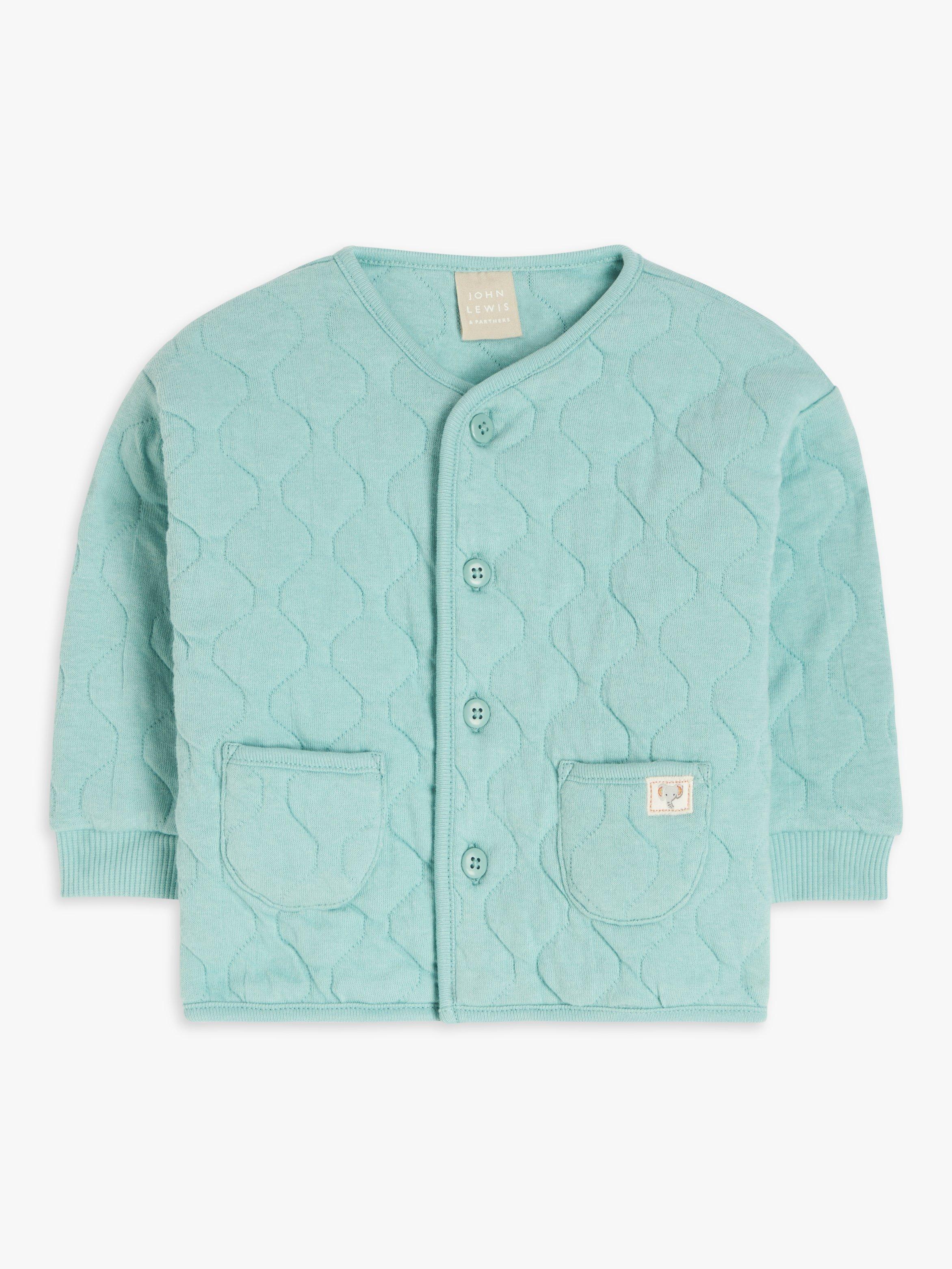 John Lewis Baby Wadded Quilted Jacket, Blue