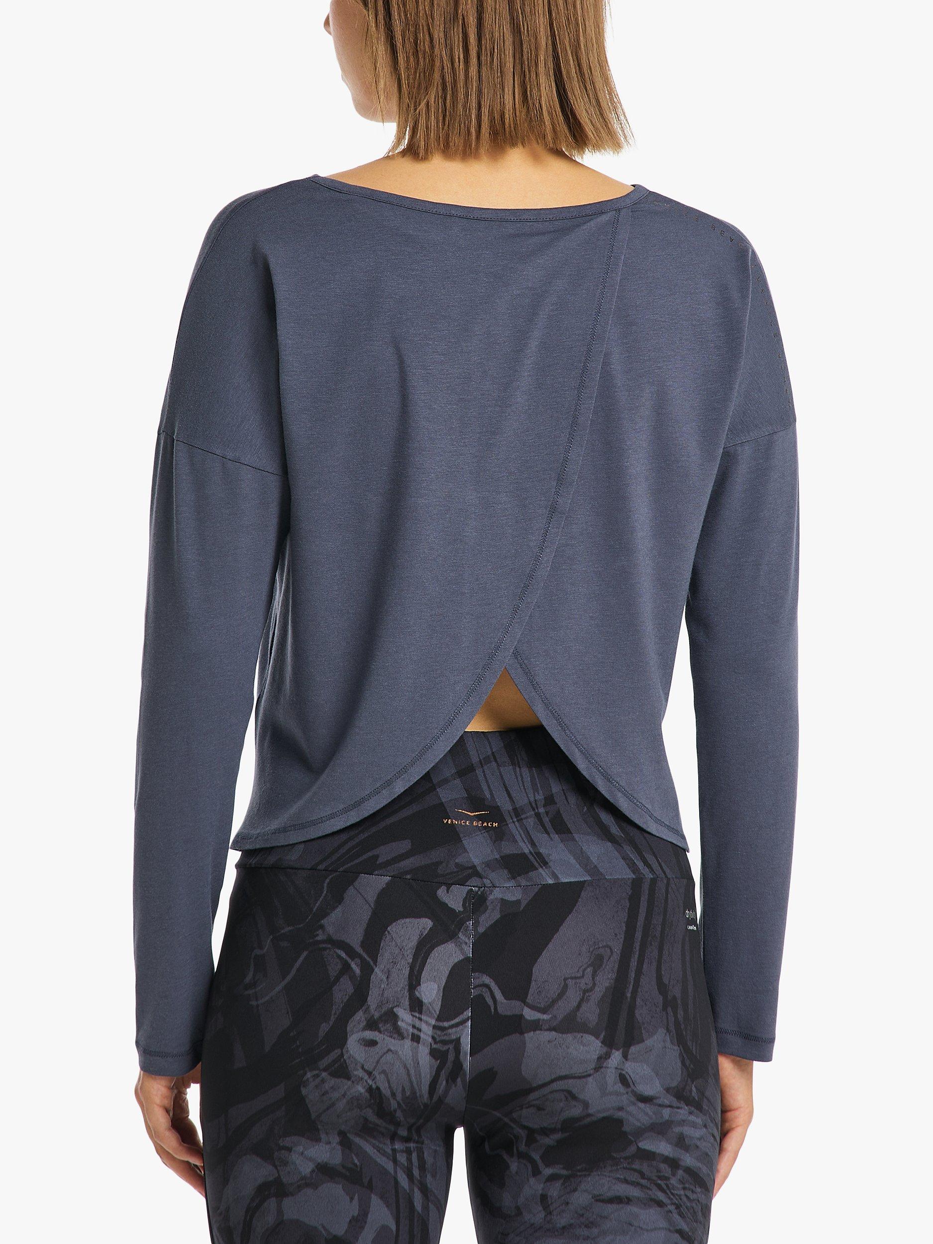 Product image 2 of 7, which shows Venice Beach Ila Cross Back Sports Sweatshirt, Blue Smoke, XL