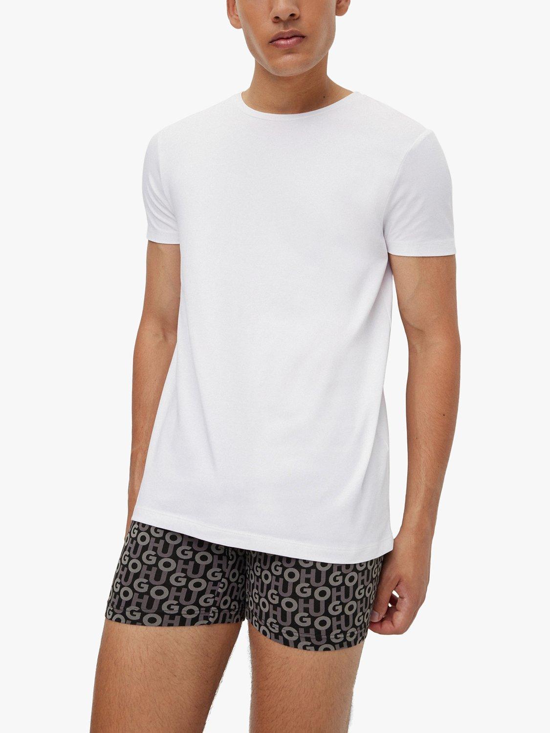 Product image 1 of 5, which shows HUGO Plain Cotton T-Shirt, Pack of 2, White, XS