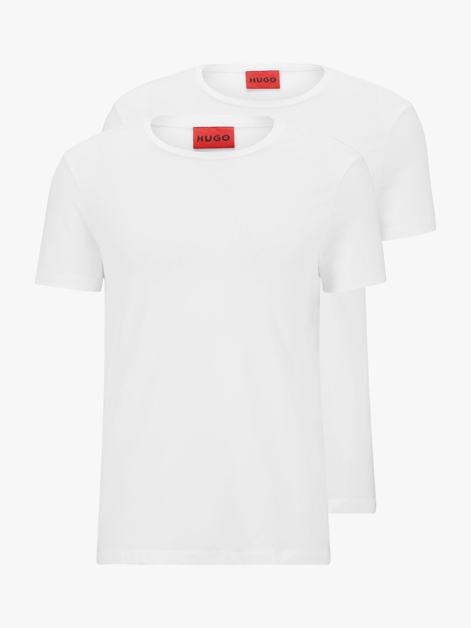 Product image 4 of 5, which shows HUGO Plain Cotton T-Shirt, Pack of 2, White, XS