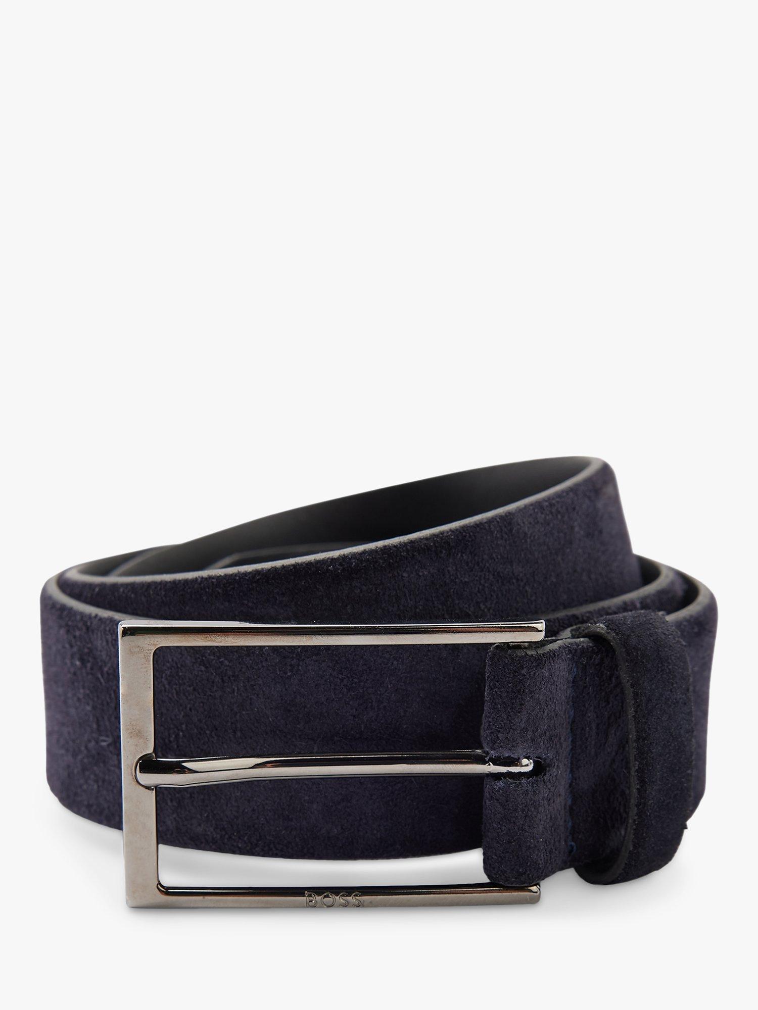 BOSS Calindo Suede Belt, Dark Blue