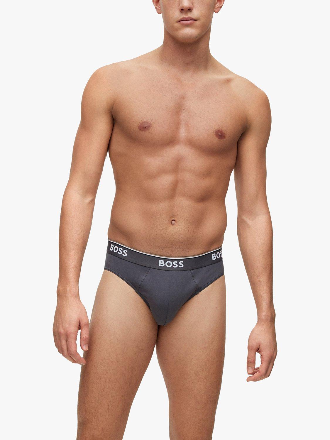 Product image 3 of 5, which shows BOSS Stretch Stretch Power Briefs, Pack of 3, Open Blue, S