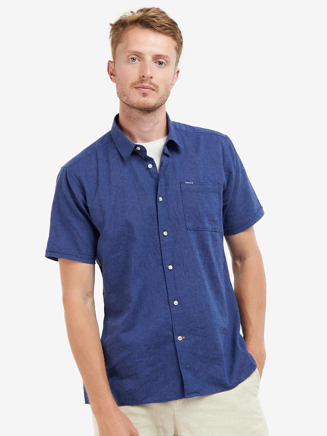 Barbour Nelson Tailored Fit Linen Cotton Blend Shirt
