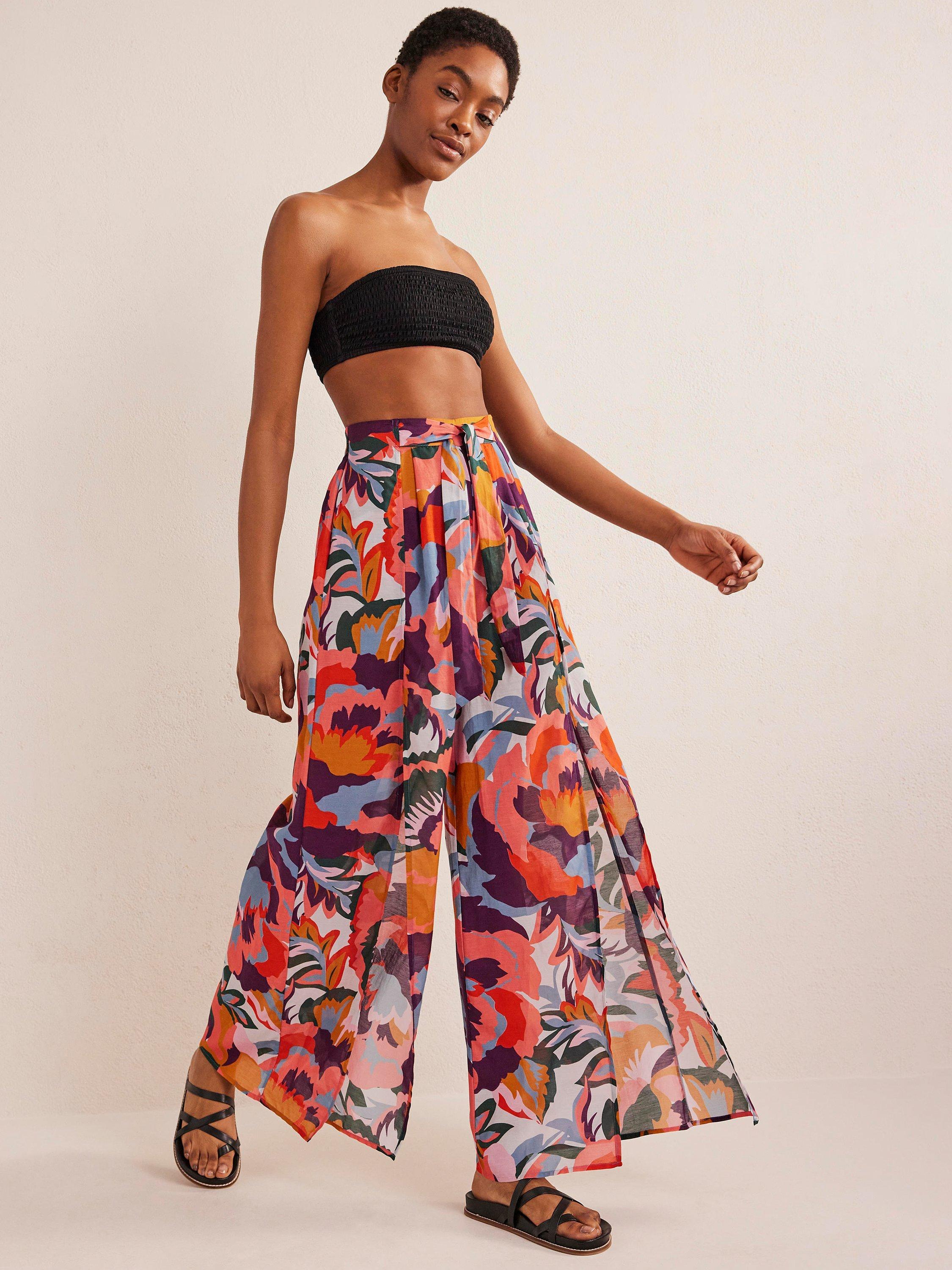 Boden Ikat Side Split Trousers, Multi