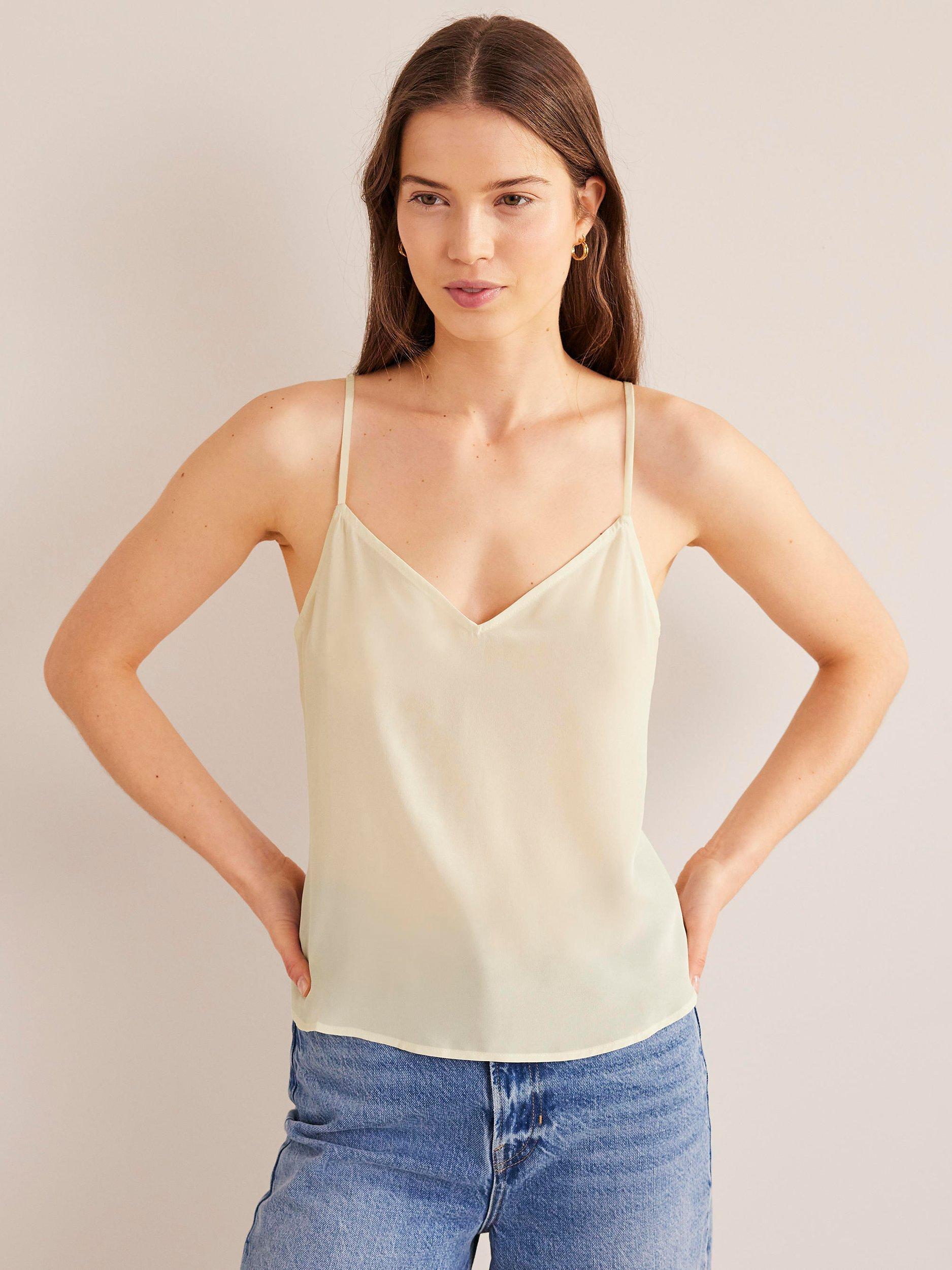 Product image 1 of 5, which shows Boden Silk Cami Top, Ivory, 8