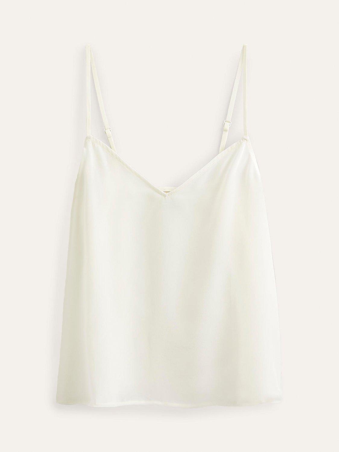 Boden Silk Cami Top, Ivory, 8