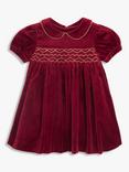 John Lewis Heirloom Collection Baby Velvet Dress, Red