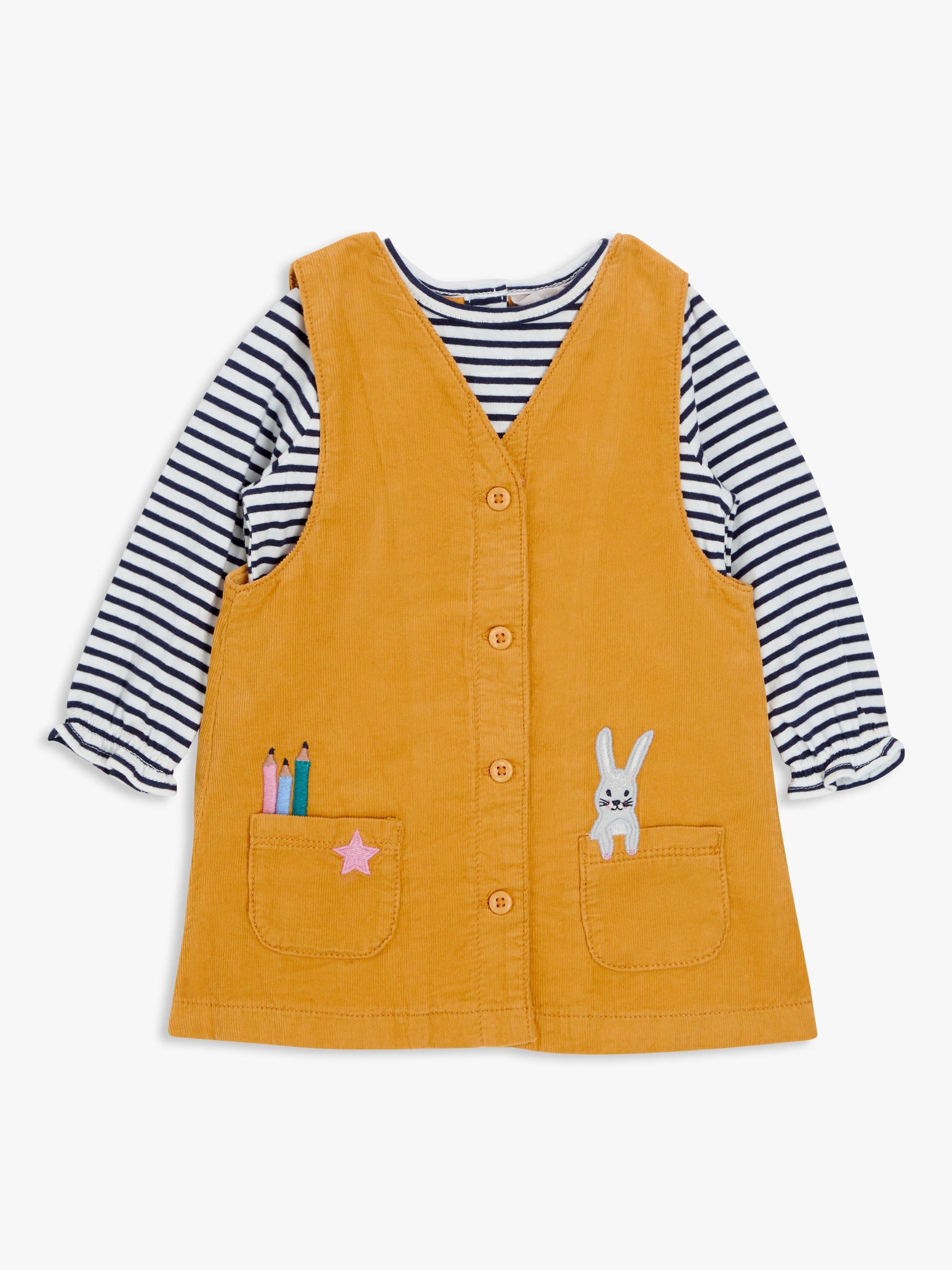 John Lewis Baby Corduroy Pinny & T-Shirt Set, Multi