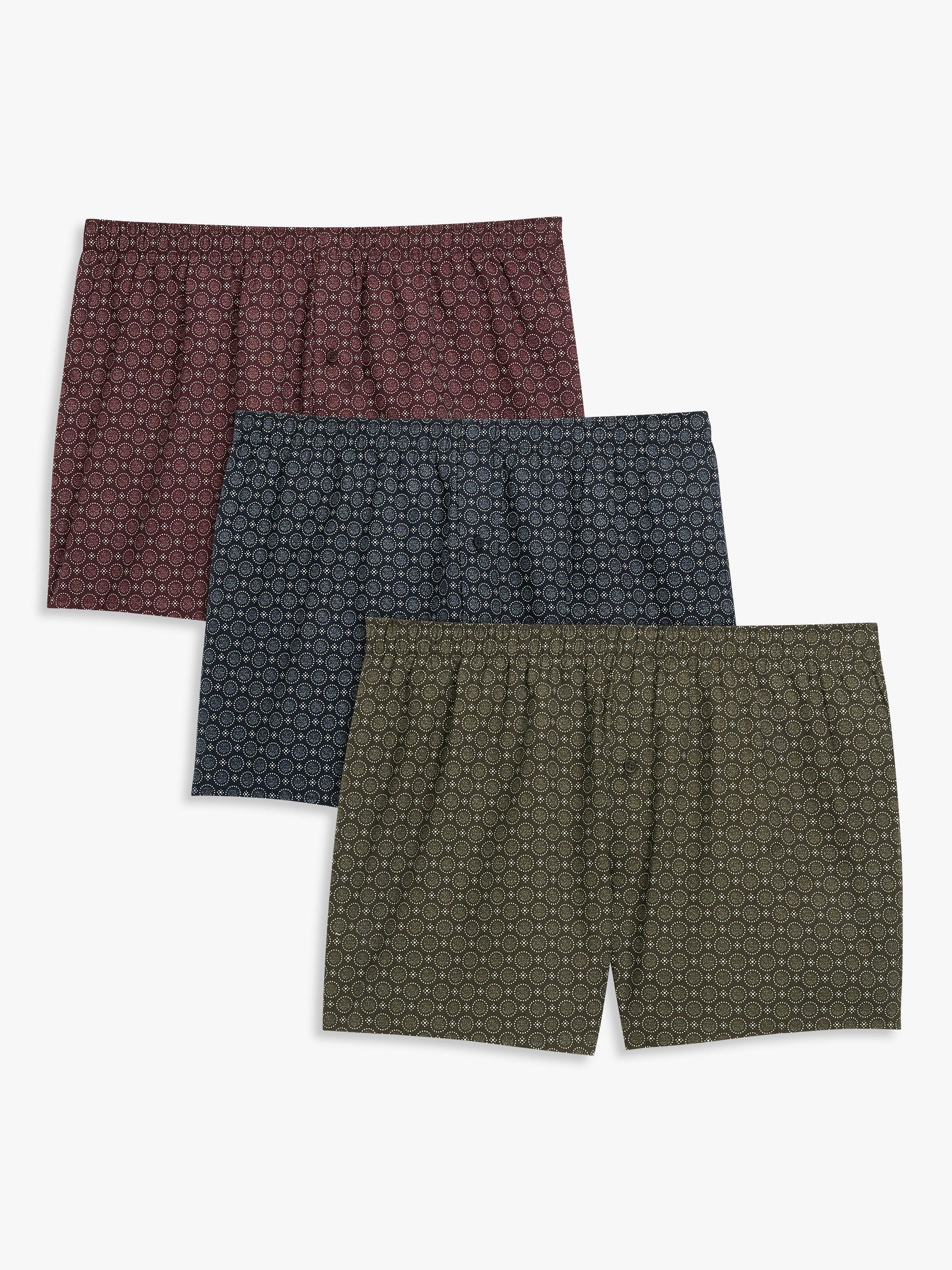 John Lewis Organic Cotton Boxers, Pack of 3, Tile Print