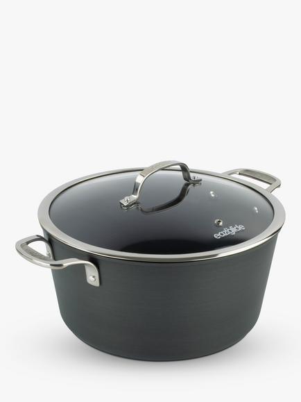 Eaziglide Neverstick3 Professional Aluminium Non-Stick Casserole, 28cm, Grey