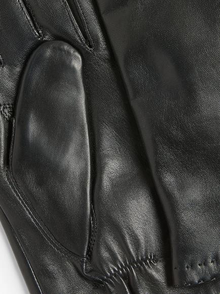 John Lewis Cashmere Lined Leather Gloves - view 2, Black