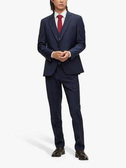HUGO BOSS Huge Wool Blend Waistcoat - view 2, Dark Blue