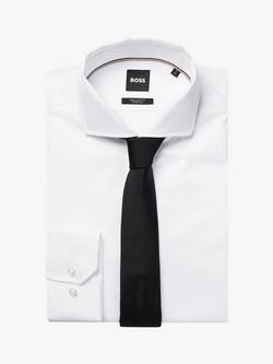 BOSS Plain Silk Tie, Black