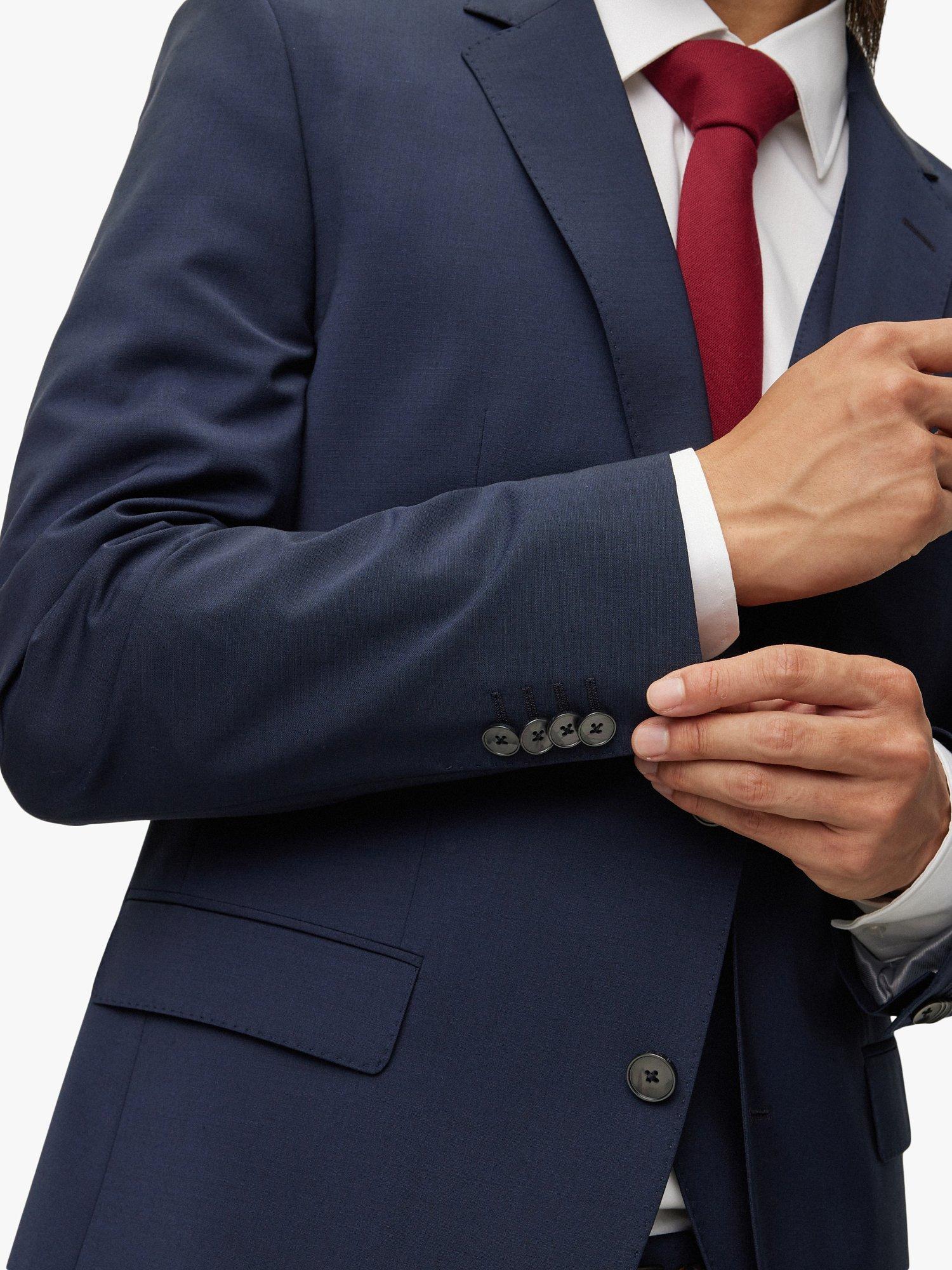 Product image 5 of 6, which shows BOSS Jasper Wool Blend Suit Jacket, Dark Blue, 50