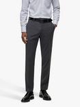 BOSS Genius Virgin Wool Slim Fit Suit Trousers, Dark Grey