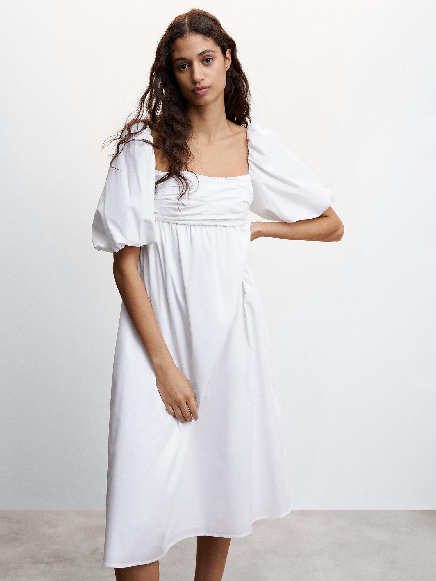 Mango Mikonos Midi Dress, White