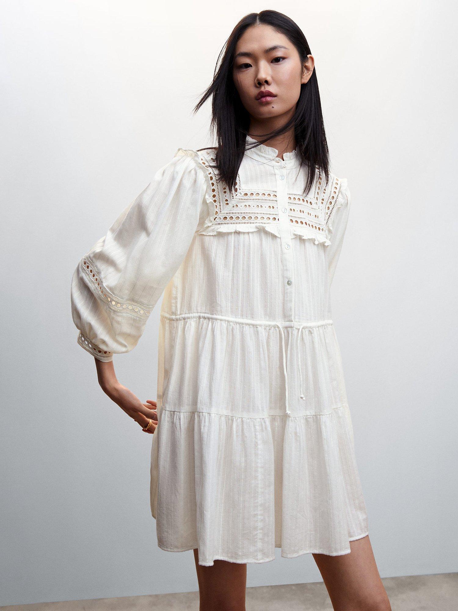 Mango Horse-H Cut Out Detail Mini Dress, White