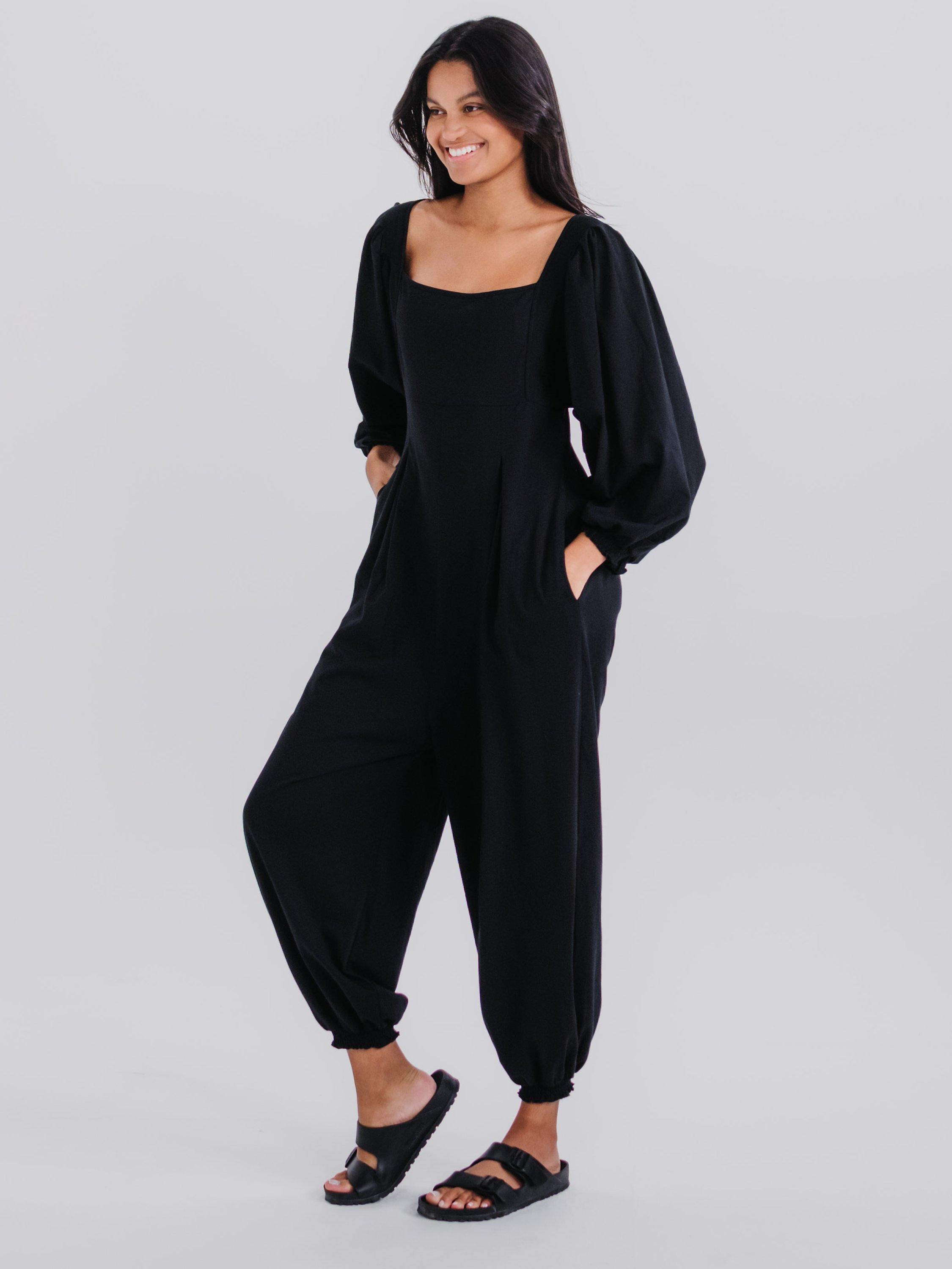 Cape Cove Tillie Jersey Jumpsuit, Black