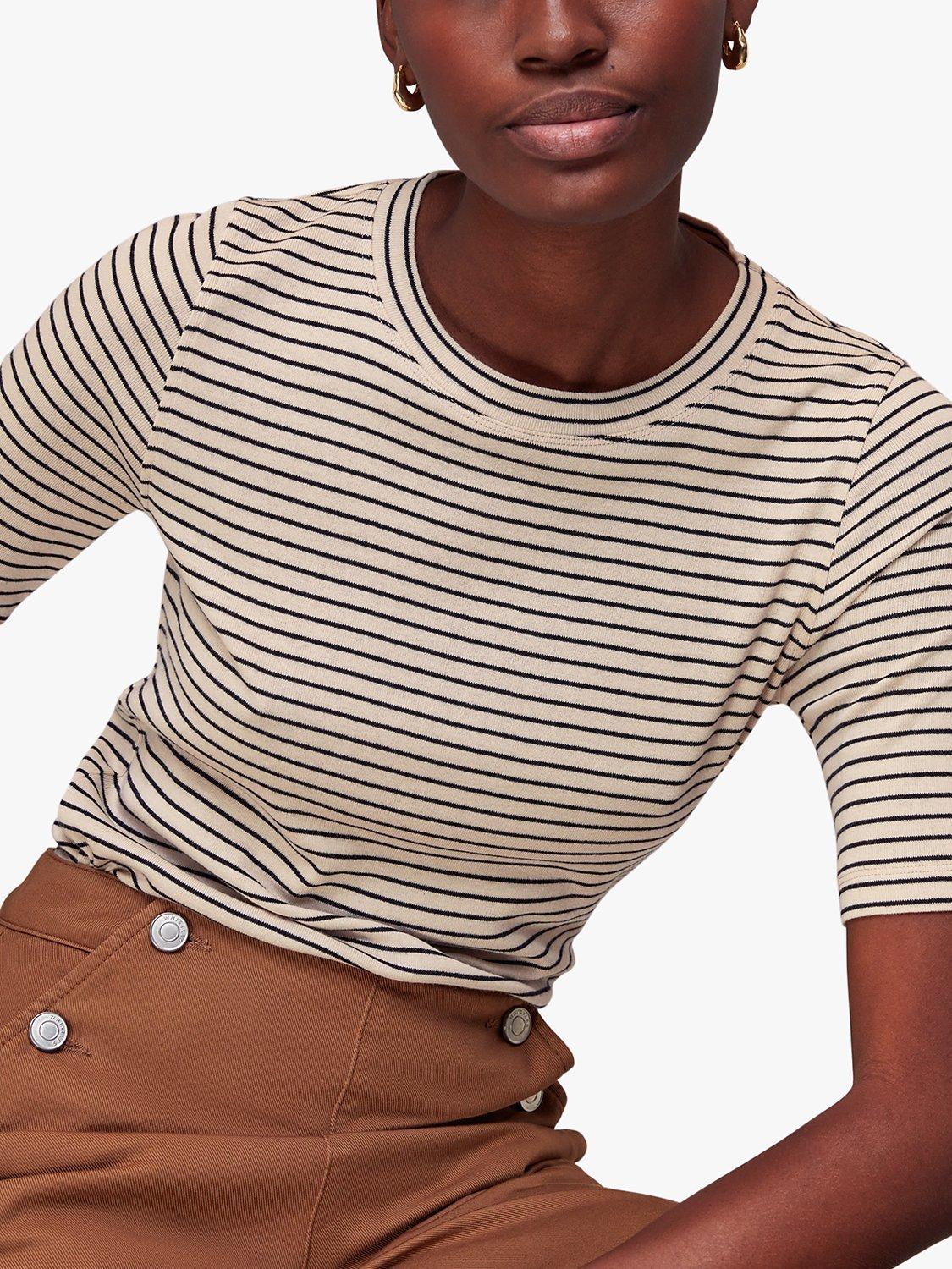 Whistles Slim Stripe T-Shirt, Navy/Multi