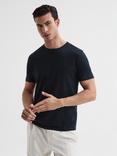 Reiss Bless Cotton Crew Neck T-Shirt, Navy