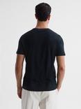Reiss Bless Cotton Crew Neck T-Shirt, Navy