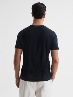 Reiss Bless Cotton Crew Neck T-Shirt - view 2, Navy